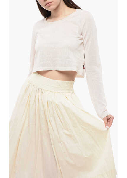 Pulovere Woolrich Crew Neck Viscose Blend Crop Sweater Beige Femei (BM 17005405) 1