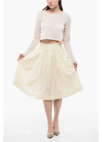 Fuste lungi Woolrich High Waisted Circle Shirt Beige Femei (BM 17005408) 4