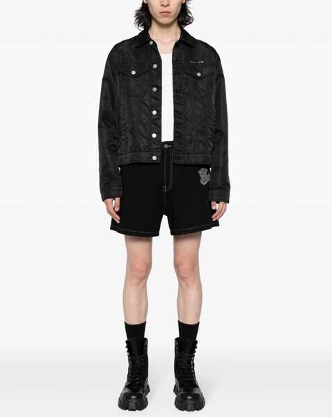Pantaloni scurti Off-White Dark Washed Shorts With Logo Embroidery Black Barbati (BM 17005426) 2