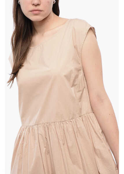 Rochii scurte Woolrich Popeline Cotton Sleeveless Dress Beige Femei (BM 17006230) 3