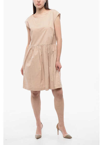 Rochii scurte Woolrich Popeline Cotton Sleeveless Dress Beige Femei (BM 17006230) 1