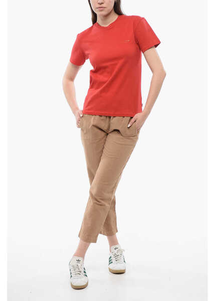 Tricouri Woolrich Crew Neck Monochrome Cotton T-Shirt Red Femei (BM 17006263) 4