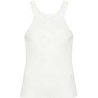 Tricouri Ribbed top with embroidered logo Femei