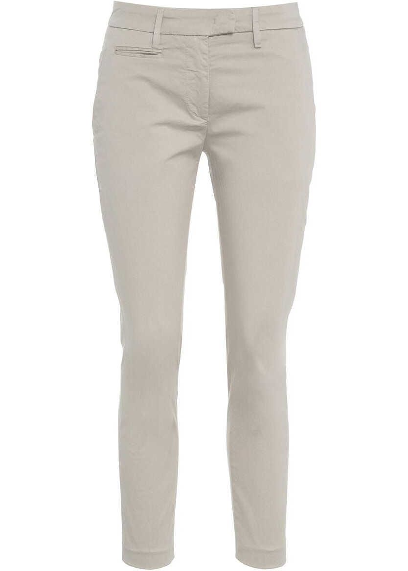 Pantaloni office Dondup Cropped chino pants Perfect Slim Grey Femei (BM 17008180) 2