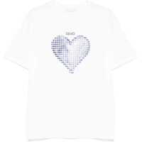 Tricouri T-shirt with print and rhinestones Femei