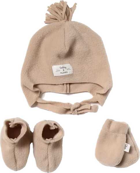 Manusi TEDDY & MINOU Hat Scarf Gloves Set BEIGE Baieti (BM 17012677) 1