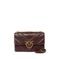 Genti de umar Pinko Pinko Leather Crossbody Bag 'Love One Classic' In Bordeaux