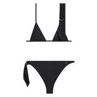 Costume de baie Courrèges Black Asymmetrical Bikini Set Femei