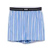 Pantaloni casual Blue Bermuda Shorts With Elastic Drawstring Waist With Logo Lettering And All-Over Striped Motif In Cotton Woman Femei
