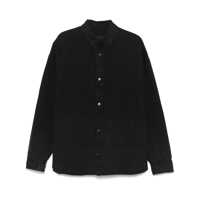 Camasi Black Shirt With Classic Collar And Tonal Logo Lettering Embroidery On The Front In Denim Man Barbati
