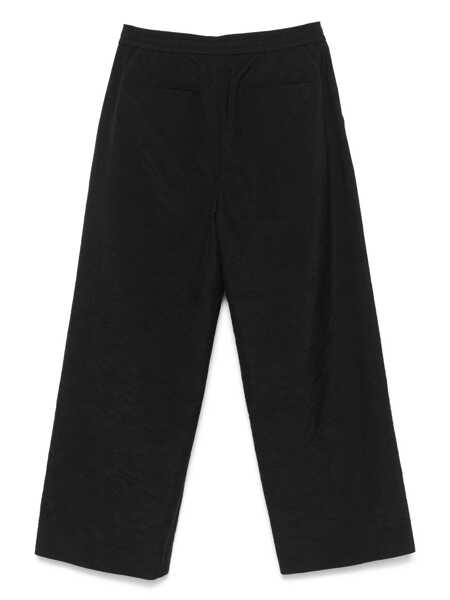 Pantaloni JUUN.J Black Pants With Elastic Drawstring In Wool Blend Man Black Barbati (BM 17019243) 2