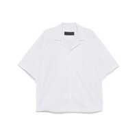 Camasi Blue Bowling Shirt With Cuban Collar And All-Over Striped Motif In Cotton Blend Man Barbati