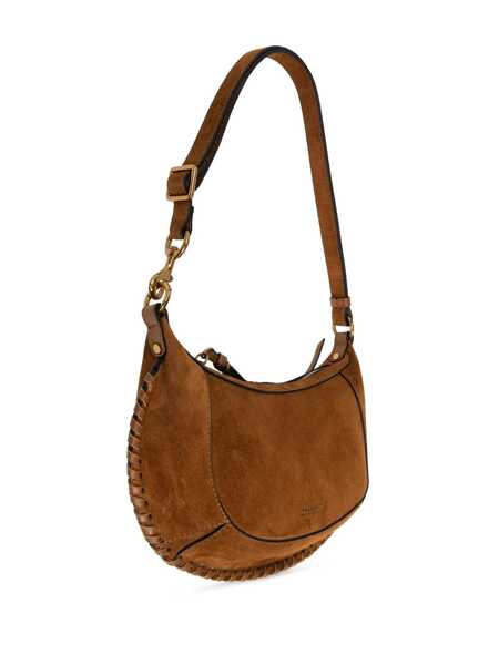 Genti de umar Isabel Marant Oskan Moon Brown Crossbody Bag With Front Logo Print In Suede Woman BROWN Femei (BM 17020473) 4