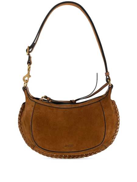 Genti de umar Isabel Marant Oskan Moon Brown Crossbody Bag With Front Logo Print In Suede Woman BROWN Femei (BM 17020473) 1