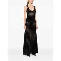Rochii Jean Paul Gaultier Dama - Rochii Jean Paul Gaultier Jean Paul Gaultier The Striped Flocked Marinire Long Dress Black Femei (BM 17020566) - B-mall.ro