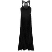 Rochii Jean Paul Gaultier The Striped Flocked Marinière Long Dress Femei