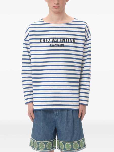 Tricouri Valentino Garavani Striped Chez Valentino T-Shirt WHITE Barbati (BM 17022190) 3