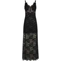 Rochii Rabanne Black Semi-Transparent Lace Long Dress Femei
