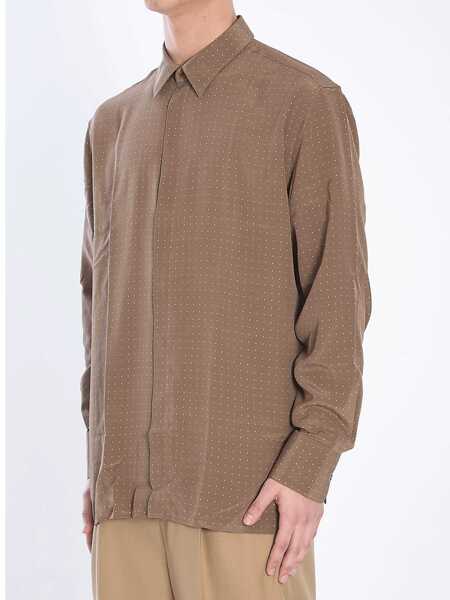 Camasi Saint Laurent Polka Dots Shirt Beige Barbati (BM 17024496) 4