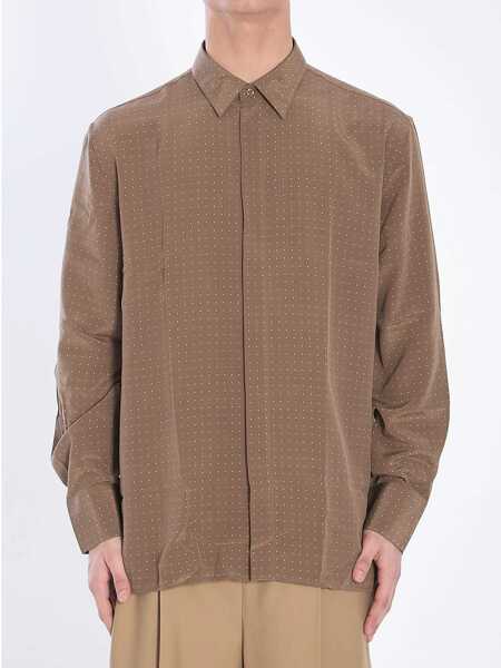 Camasi Saint Laurent Polka Dots Shirt Beige Barbati (BM 17024496) 1