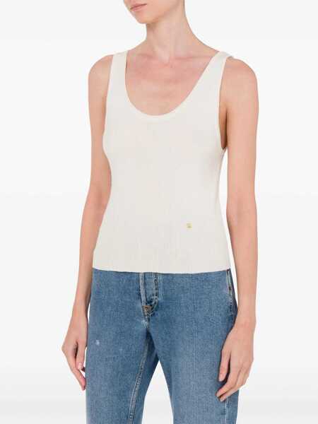 Topuri Moschino Moschino Knit Top WHITE Femei (BM 17025891) 2