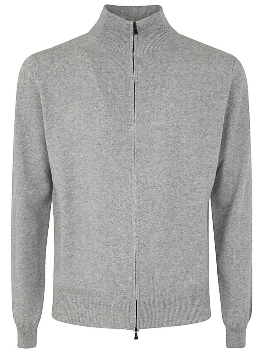 Pulovere FILIPPO DE LAURENTIIS Filippo De Laurentiis Wool Cashmere Long Sleeves Full Zipped Sweater Clothing GREY Barbati (BM 17027154) 1