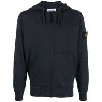 Bluze de trening Stone Island Cotton Hoodie In Navy Blue With Logo Barbati