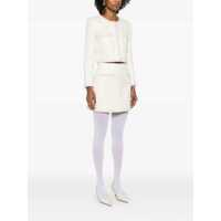 Imbracaminte Self-Portrait Dama - Fuste Self-Portrait Whiteminiskirt With Faux-Pearls Embellishments In Tech Fabric Woman WHITE Femei (BM 17029554) - B-mall.ro
