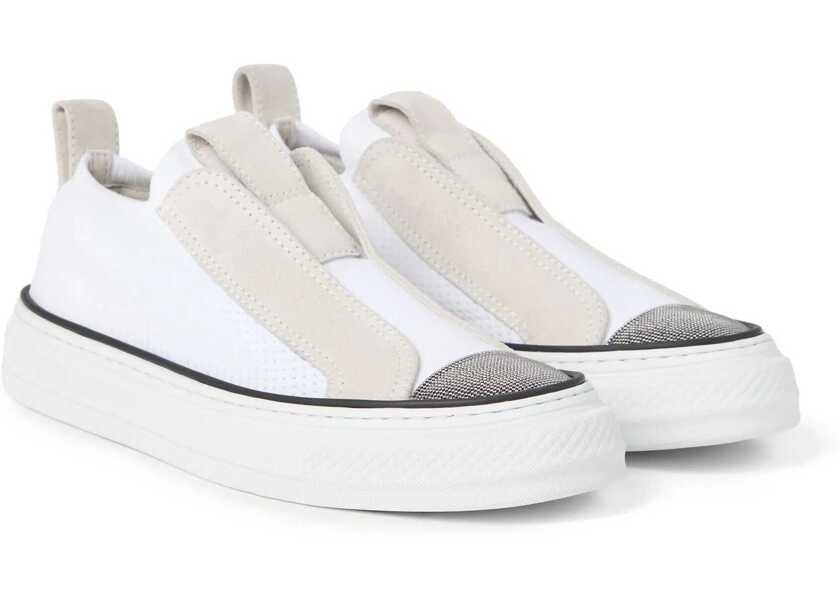 Sneakers Brunello Cucinelli Sneakers with iconic embellishments BIANCO Femei (BM 17030986) 2
