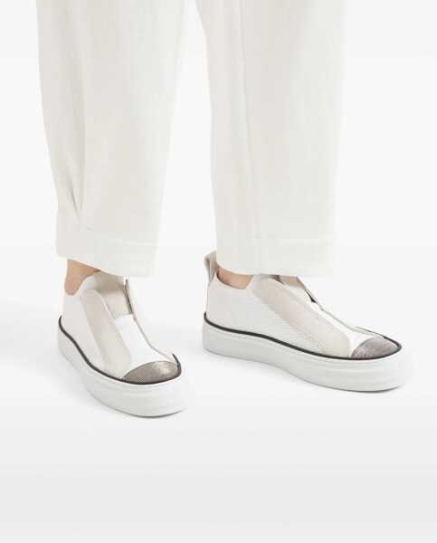 Sneakers Brunello Cucinelli Sneakers with iconic embellishments BIANCO Femei (BM 17030986) 5