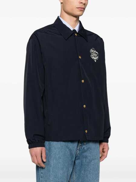 Jachete DRLE DE MONSIEUR Vignes Slogan Print Jacket BLUE Barbati (BM 17031067) 3