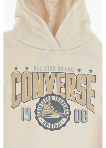 Bluze de trening Converse All Star Chuck Taylor Printed Fleeced Cotton Hoodie Beige Baieti (BM 17031961) 2