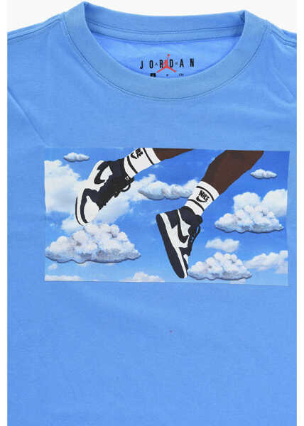 Tricouri Nike Air Jordan Crew-Neck T-Shirt With Frontal Print Blue Baieti (BM 17031967) 2