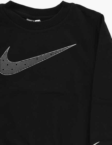 Bluze de trening Nike Fleeced-Cotton Crew-Neck Sweatshirt With Frontal Logo Black Baieti (BM 17031979) 2