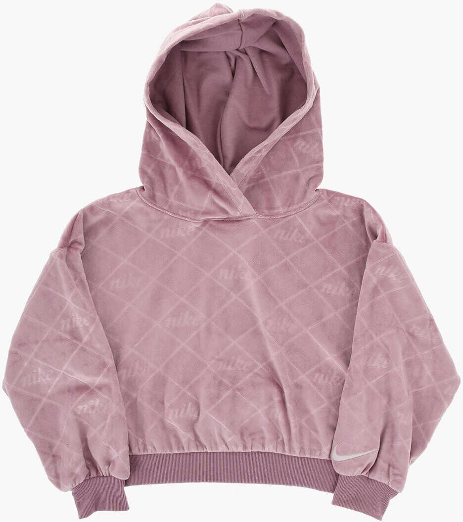 Bluze de trening Nike Velvet Hoodie And Pants Set With All-Over Logo Pink Baieti (BM 17031988) 2