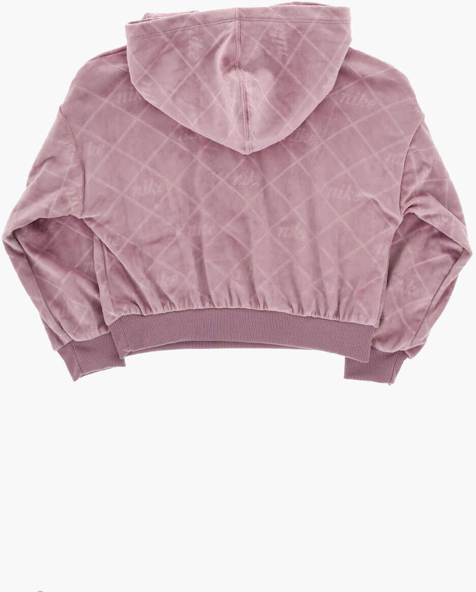 Bluze de trening Nike Velvet Hoodie And Pants Set With All-Over Logo Pink Baieti (BM 17031988) 4