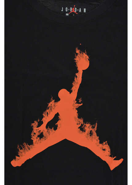 Tricouri Nike Air Jordan Long Sleeved Crew-Neck T-Shirt With Front Print Black Baieti (BM 17032006) 2