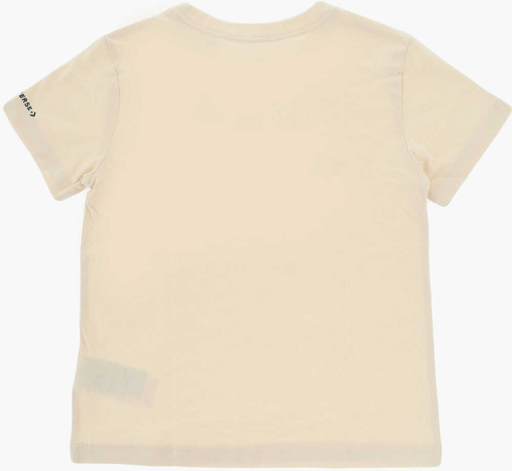 Tricouri Converse All Star Cotton Blend Crew-Neck T-Shirt With Embossed Logo Beige Baieti (BM 17032036) 3
