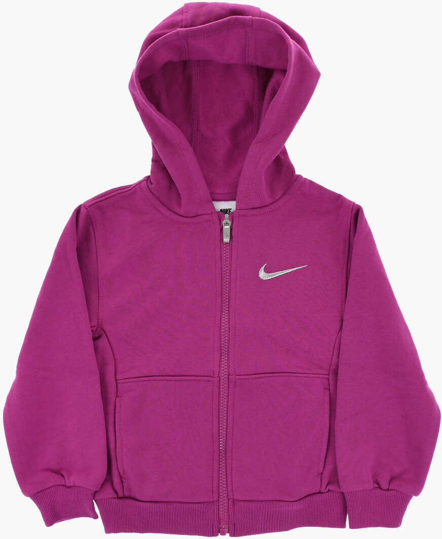 Hanorace Nike Solid Color Sweatshirt And Leggings Set With Contrasting Log Pink Baieti (BM 17032255) 2