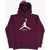 Nike Air Jordan Fleeced Cotton Hoodie With Printed Logo Burgundy