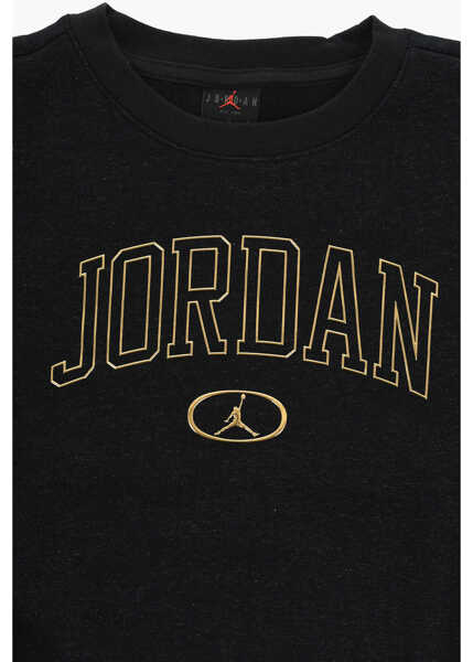 Bluze de trening Nike Air Jordan Lurex Crewneck Sweatshirt With Golden Logo Black Baieti (BM 17032282) 2