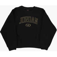 Bluze de trening Nike Air Jordan Lurex Crewneck Sweatshirt With Golden Logo