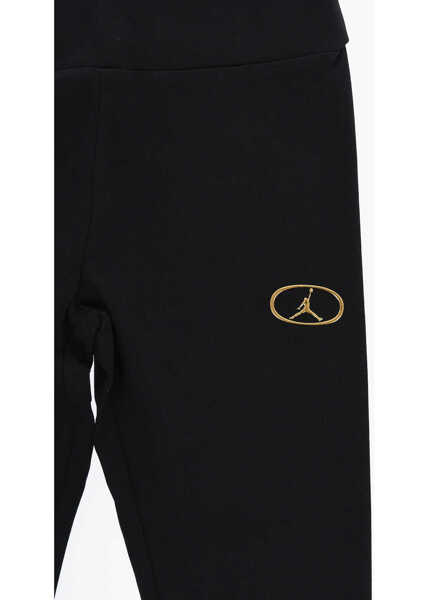 Colanti Nike Air Jordan Solid Color Leggings With Golden Effect Logo Black Fete (BM 17032285) 2
