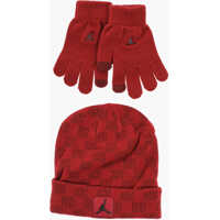 Caciuli Gloves And Beanie Set With All-Over Logo Baieti