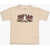 Nike Air Jordan Solid Color Crewneck T-Shirt With Printed Logo Beige
