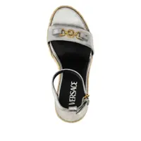 Espadrile Dama - Espadrile Versace Versace Medusa 95 Leather Wedge Sandals SILVER Femei (BM 17033979) - B-mall.ro