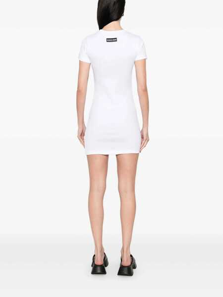 Tricouri MARINE SERRE Marine Serre Rib T-Shirt Dress WHITE Femei (BM 17034171) 4