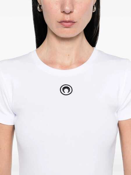Tricouri MARINE SERRE Marine Serre Rib T-Shirt Dress WHITE Femei (BM 17034171) 5
