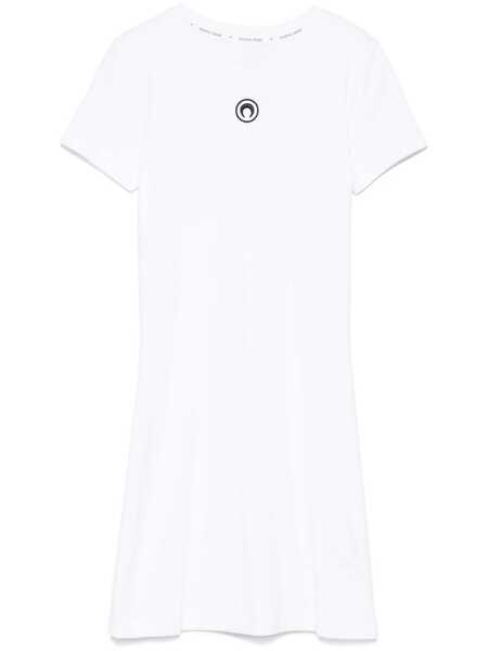 Tricouri MARINE SERRE Marine Serre Rib T-Shirt Dress WHITE Femei (BM 17034171) 1