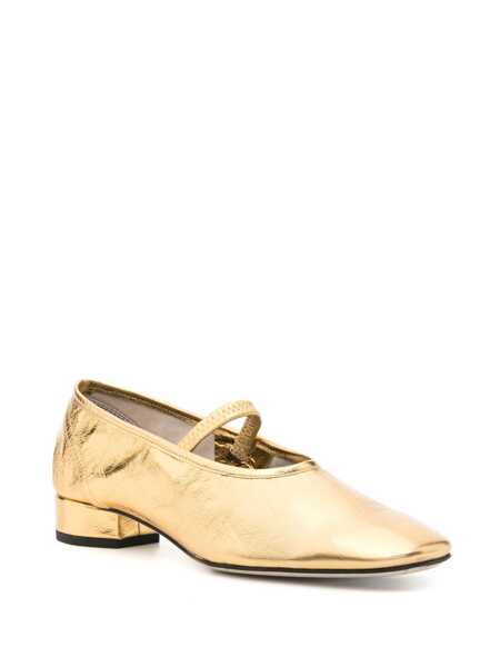 Pantofi cu toc AEYDE Aeyde Pippa Crackle Laminated Calf Leather Gold Shoes GREY Femei (BM 17035221) 2